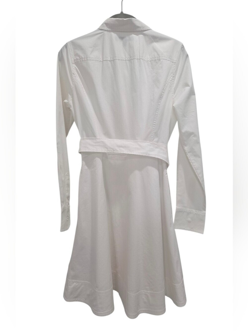 Banana Republic White Cotton Poplin Belted Shirt Dress,  Size 4 - Picture 4 of 8